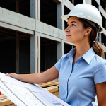 **

"A professional female architect, fully clothed in a modest business casual outfit (blouse and slacks), standing on a construction site wearing a hard hat and holding blueprints. Background shows a partially constructed modern building. Safe for work, appropriate content, professional, perfect anatomy, correct proportions, natural pose, well-formed hands, proper finger count, natural body proportions, high quality, daytime lighting."

**